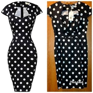 Polka dot: Womens Bodycon Rockabilly Dress.
